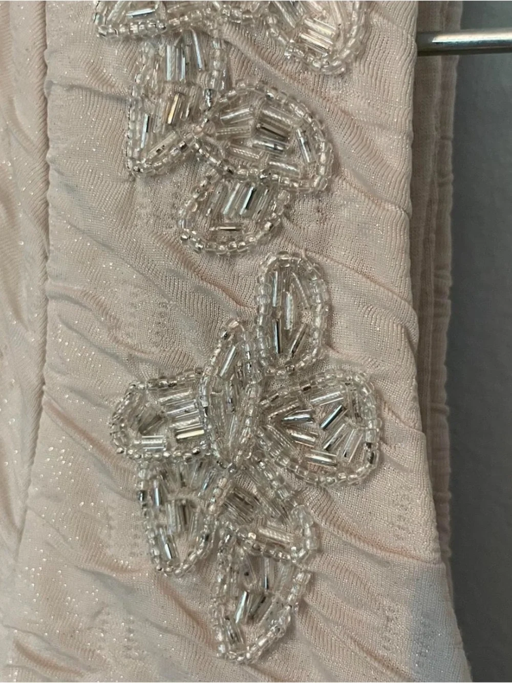 Free People Cream Embellished Beaded Scoop back mini Dress - Picture 5 of 7